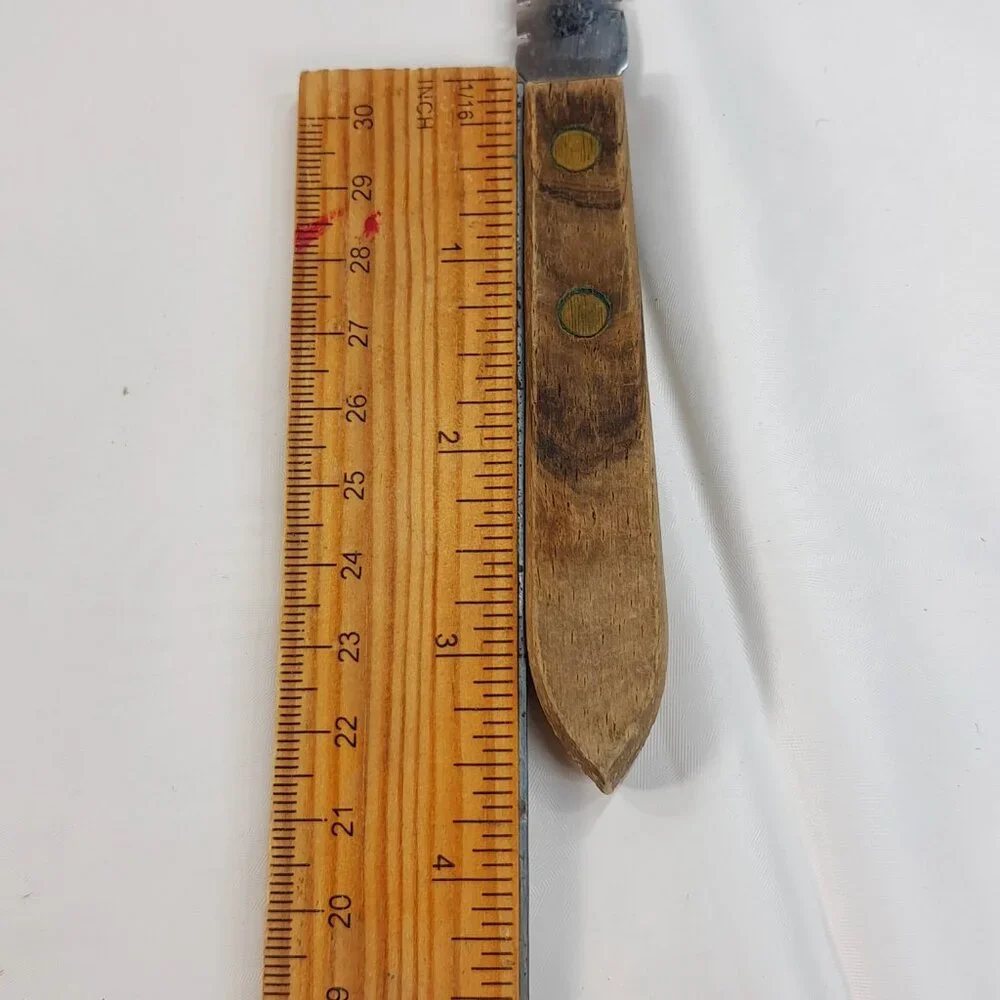 Vintage Robinson Stainless Serrated‎ Curved Grapefruit Knife Wood Handle USA